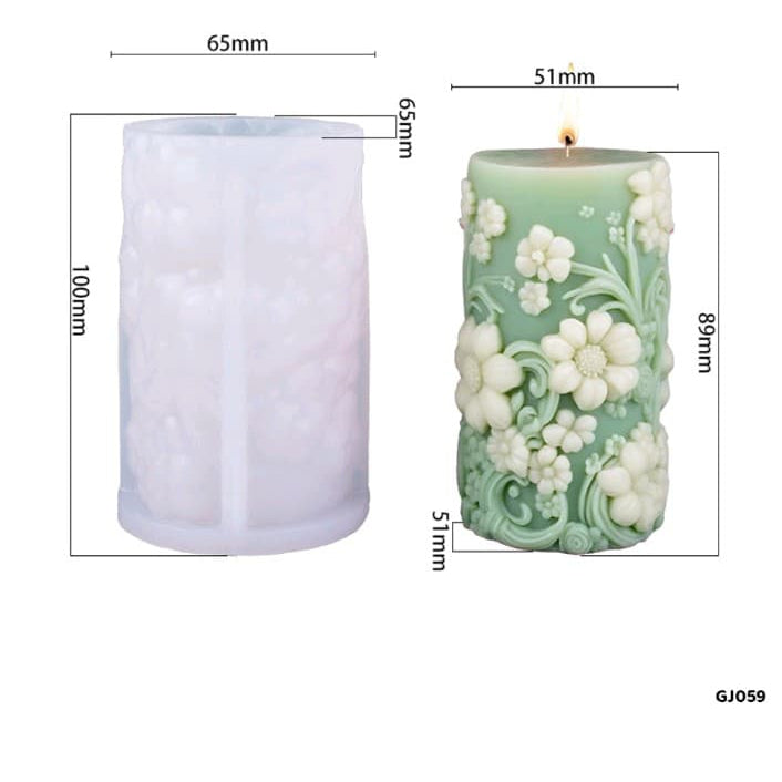 Pillar flower Candle Mould GJ059 Heavy Quality