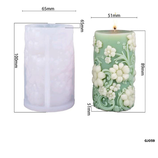 Pillar flower Candle Mould GJ059 Heavy Quality