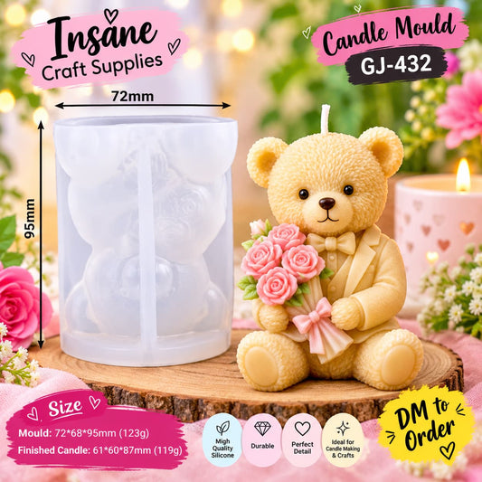 Groom Teddy Silicon Candle Mould GJ432