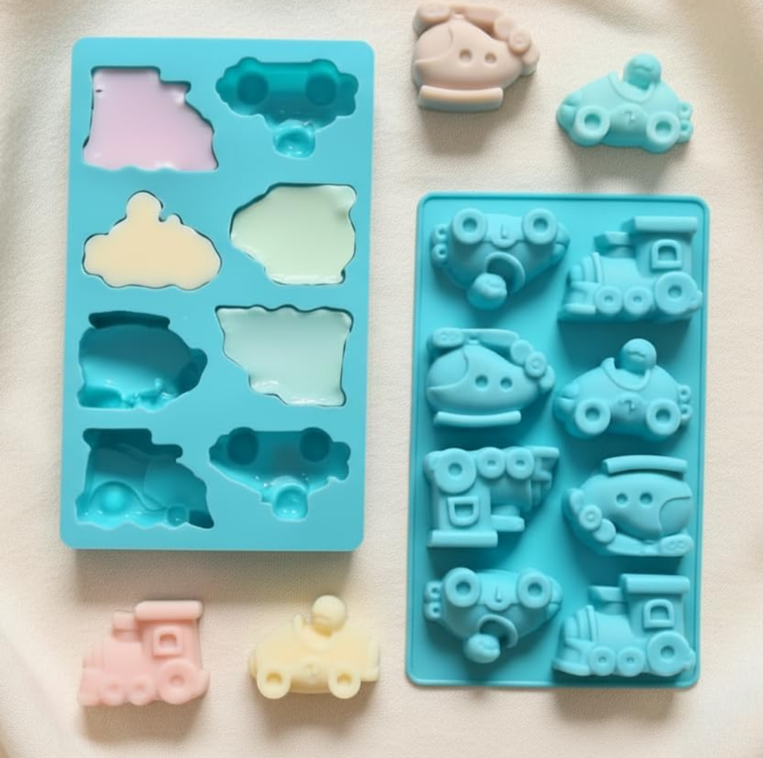 8 Cavity DIY Concrete Art Mould – Toy Vehicles Silicone Mould for Concrete Casting & Painting