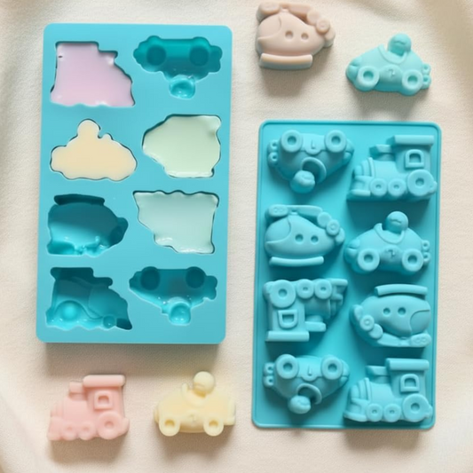 8 Cavity DIY Concrete Art Mould – Toy Vehicles Silicone Mould for Concrete Casting & Painting