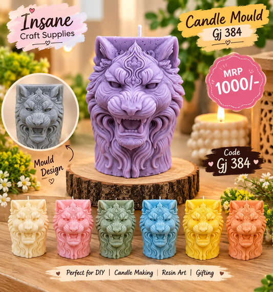 Lion Pillar Candle Mould GJ384
