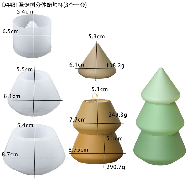 Christmas Tree Candle Concrete Mould