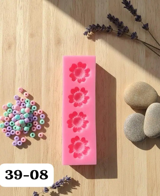 4 Cavity Pink Flower Mould HBR39-08
