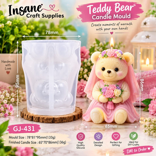 Bride Teddy Silicon Candle Mould GJ431