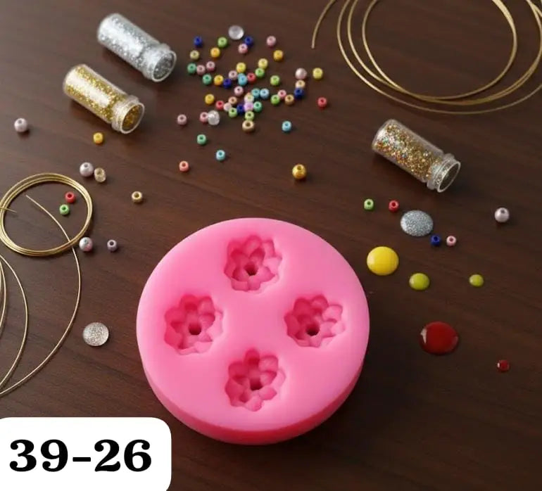 4 Cavity Pink Flower Mould HBR39-26