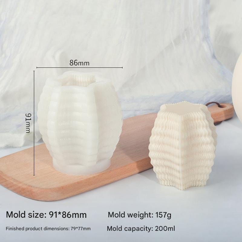 Wavy Striped Star Shape Candle Mould HM0163