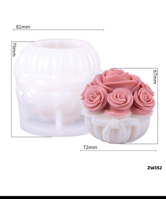Bouquet flower Candle Mould ZW352 Heavy Quality