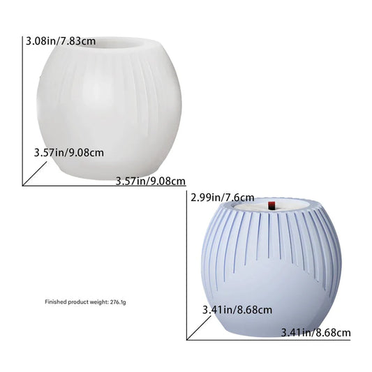 Vertical Striped  Spherical Candle &  Planter Mould SM1090