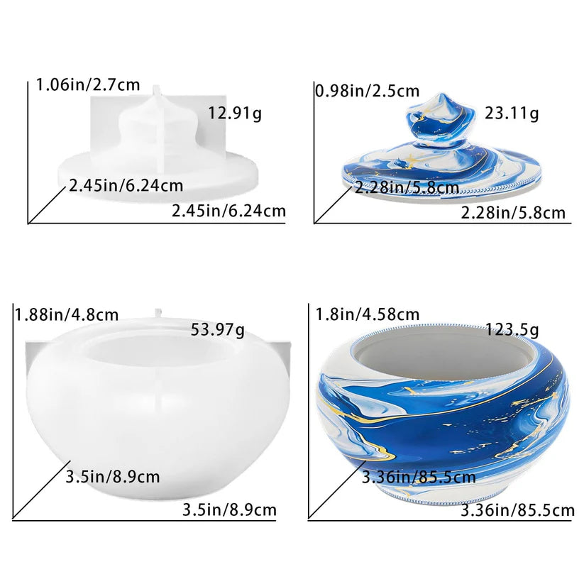 Round Teapot & Storage Box Mould SM1237