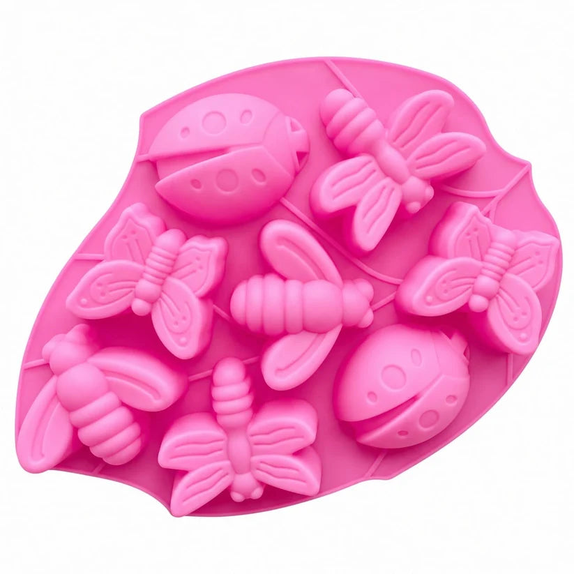 8-Cavity Insect Silicone Mould for Concrete Art