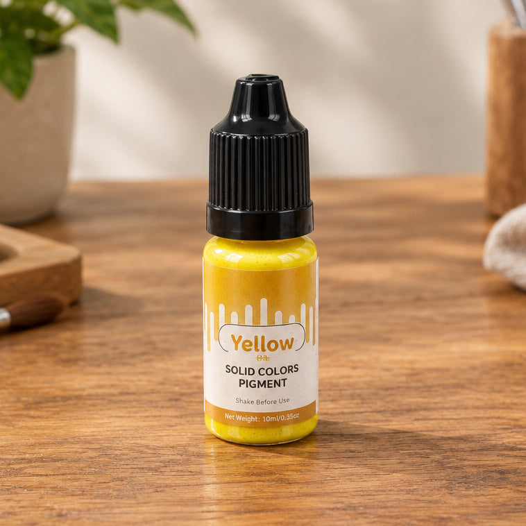 Yellow solid color liquid pigment bottle for candle making 10ml